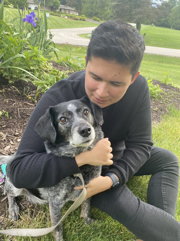Mark with Archer, a beagle mix